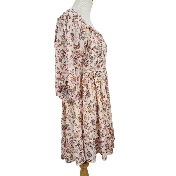 Super Natural By Secret Mission Dress Women's XL Georgette Greenport Boho Floral - Picture 2 of 12